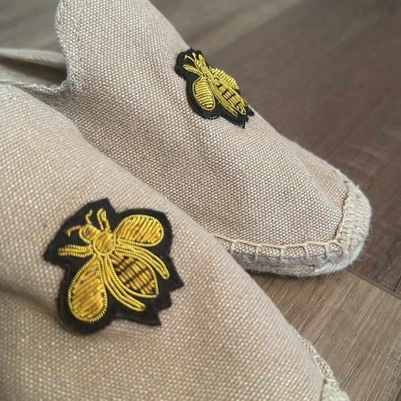 ASOS Soludos Beige Espadrille Mules With Bee Embroidery SIZE 10 - Picture 7 of 12